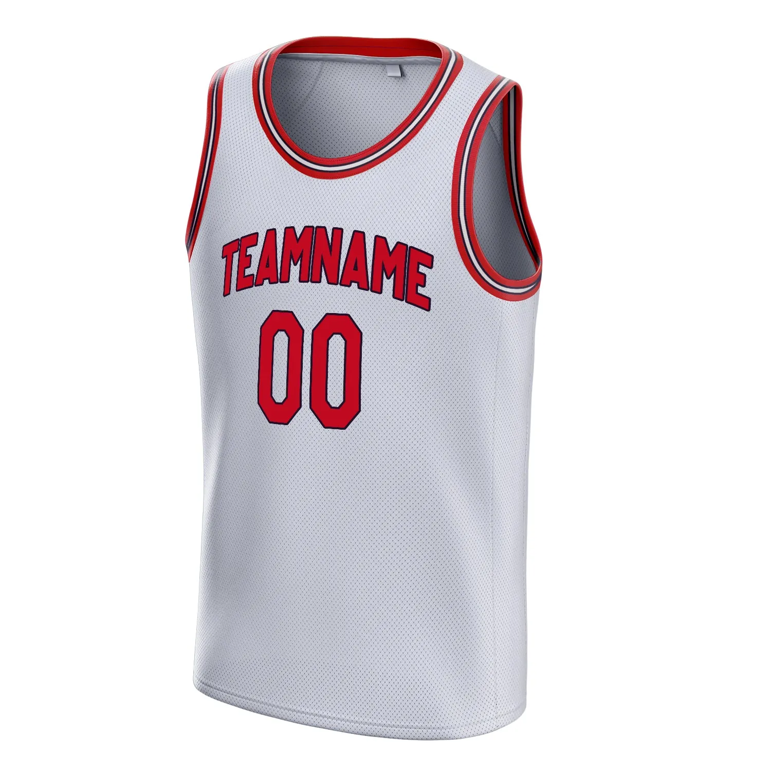 Custom White Red Solid-Color Basketball Jersey sold by Tailorly product image thumbnail 3