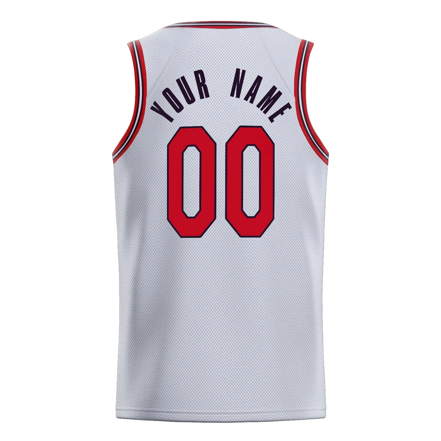 Custom White Red Solid-Color Basketball Jersey sold by Tailorly product image thumbnail 4