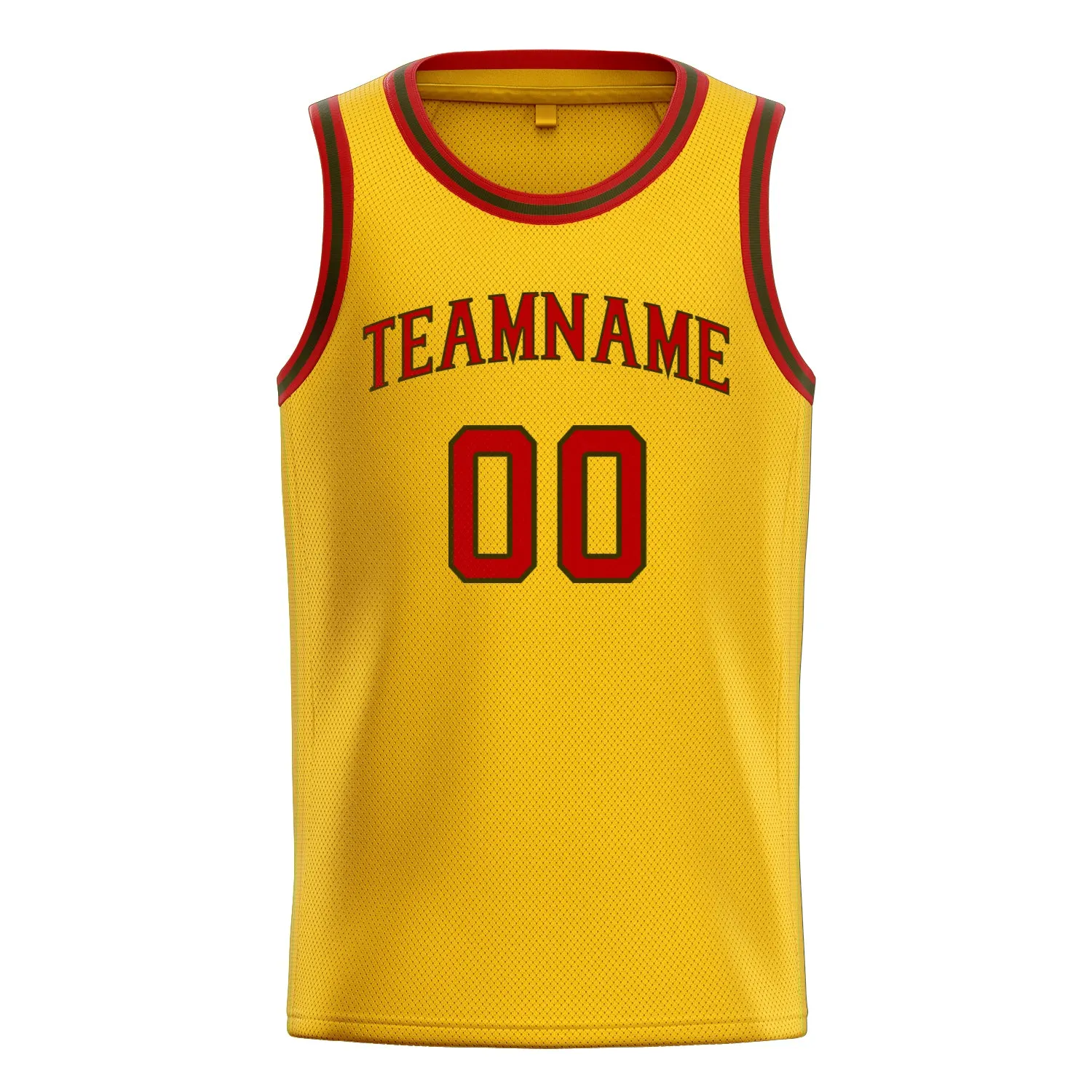 Custom Gold Red Solid-Color Basketball Jersey sold by Tailorly product image thumbnail 2