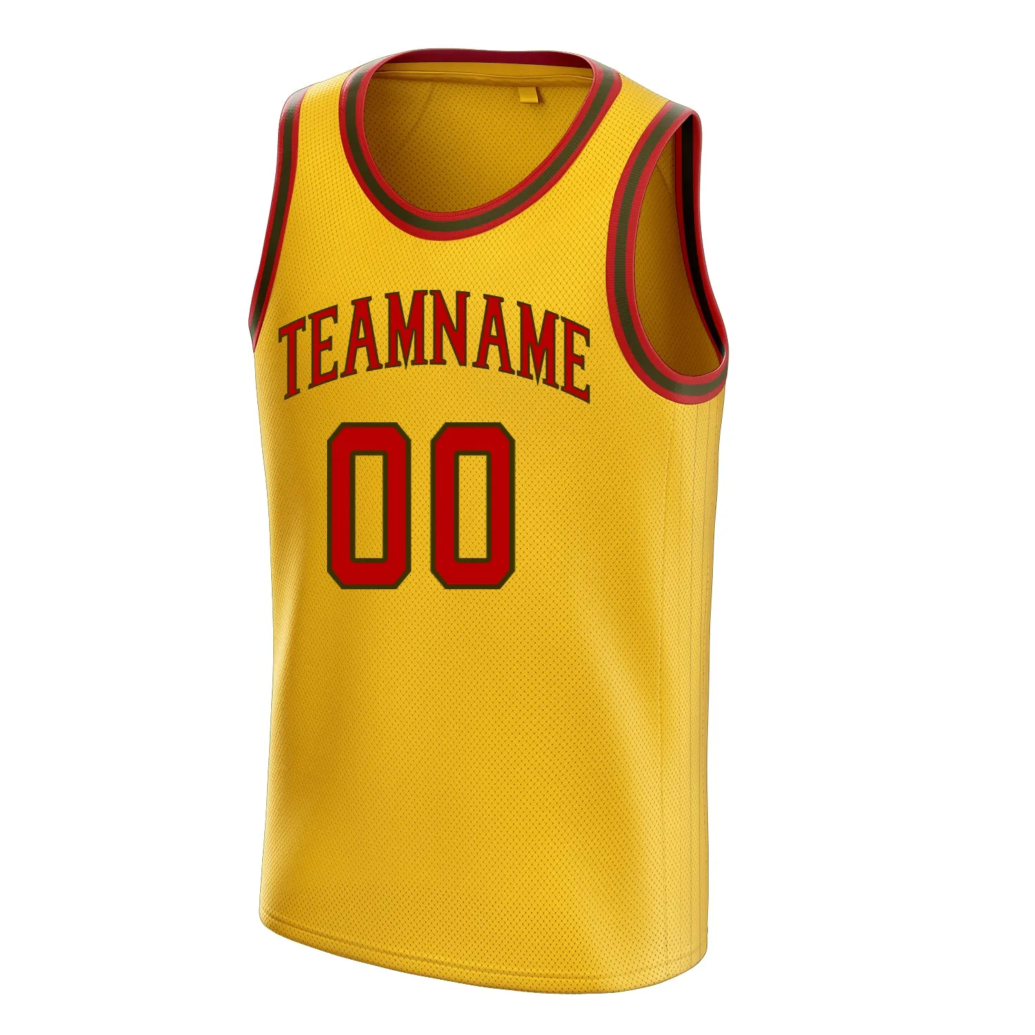Custom Gold Red Solid-Color Basketball Jersey sold by Tailorly product image thumbnail 3