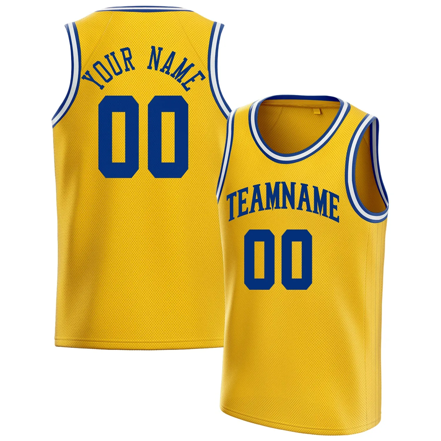 Custom Gold Royal Solid-Color Basketball Jersey sold by Tailorly