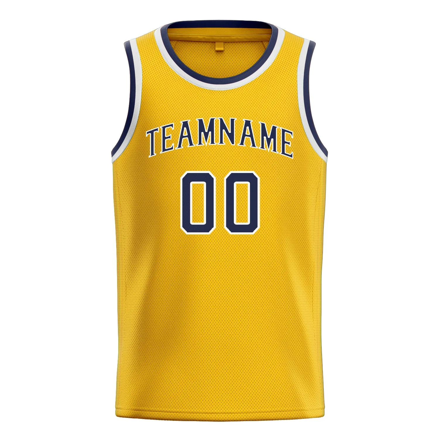 Custom Gold Navy Solid-Color Basketball Jersey sold by Tailorly product image thumbnail 2