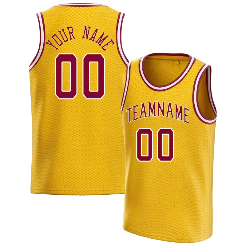 Custom Gold Red Solid-Color Basketball Jersey sold by Tailorly