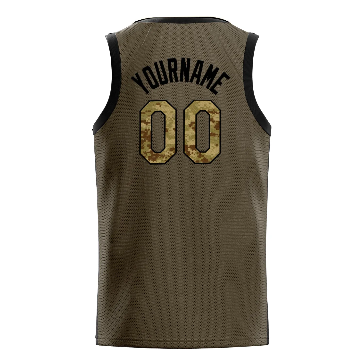 Custom Olive Camo Solid-Color Basketball Jersey sold by Tailorly product image thumbnail 4
