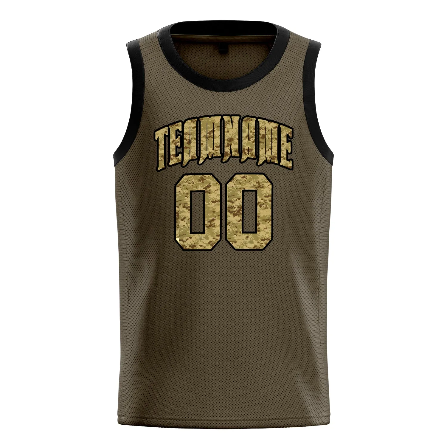 Custom Olive Camo Solid-Color Basketball Jersey sold by Tailorly product image thumbnail 2