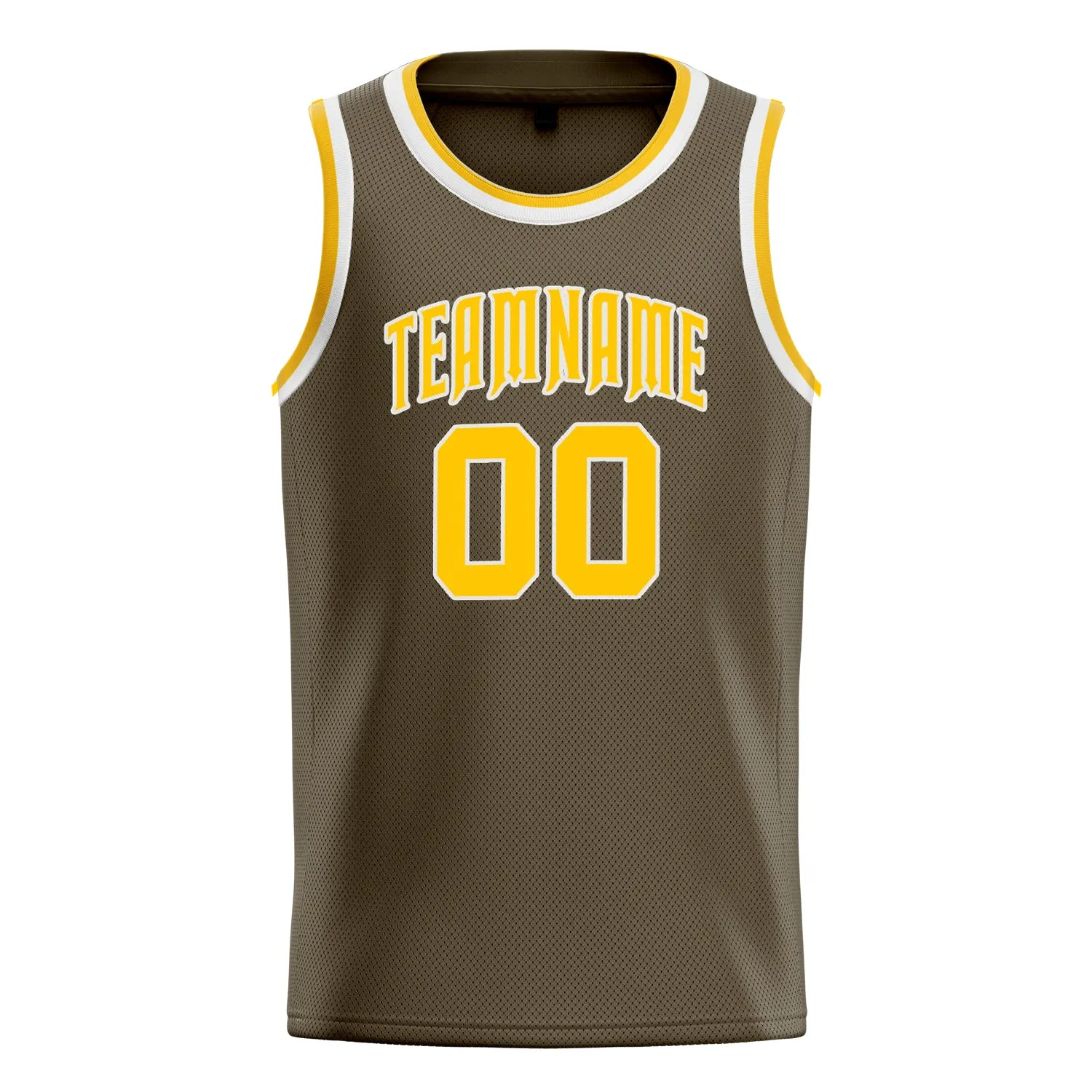 Custom Olive Gold Solid-Color Basketball Jersey sold by Tailorly product image thumbnail 2