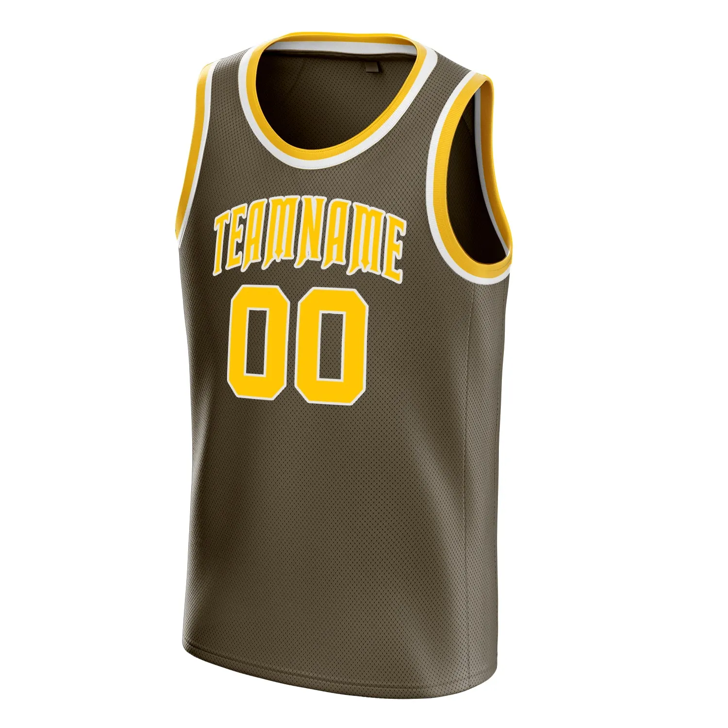 Custom Olive Gold Solid-Color Basketball Jersey sold by Tailorly product image thumbnail 3