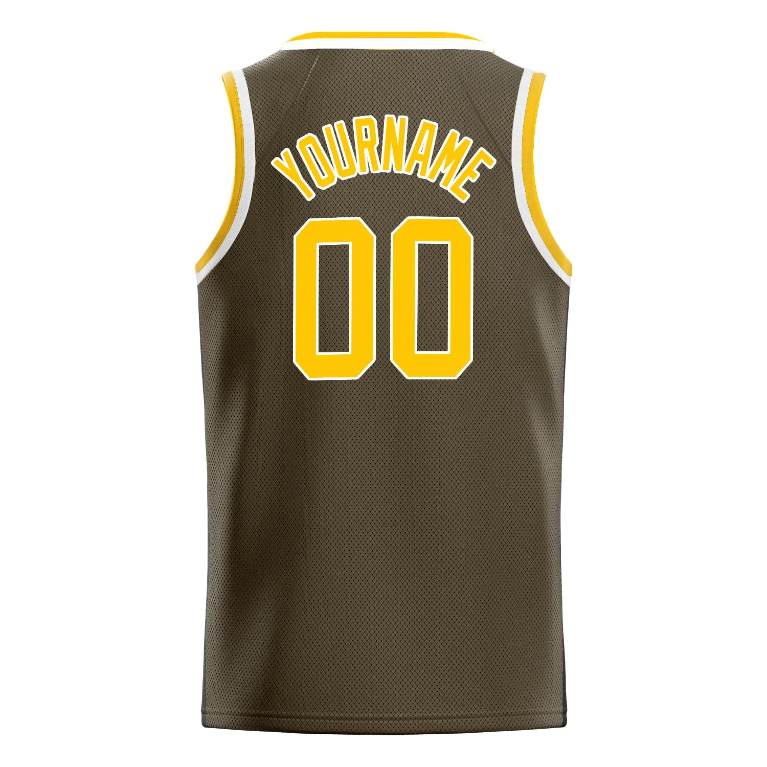 Custom Olive Gold Solid-Color Basketball Jersey sold by Tailorly product image thumbnail 4