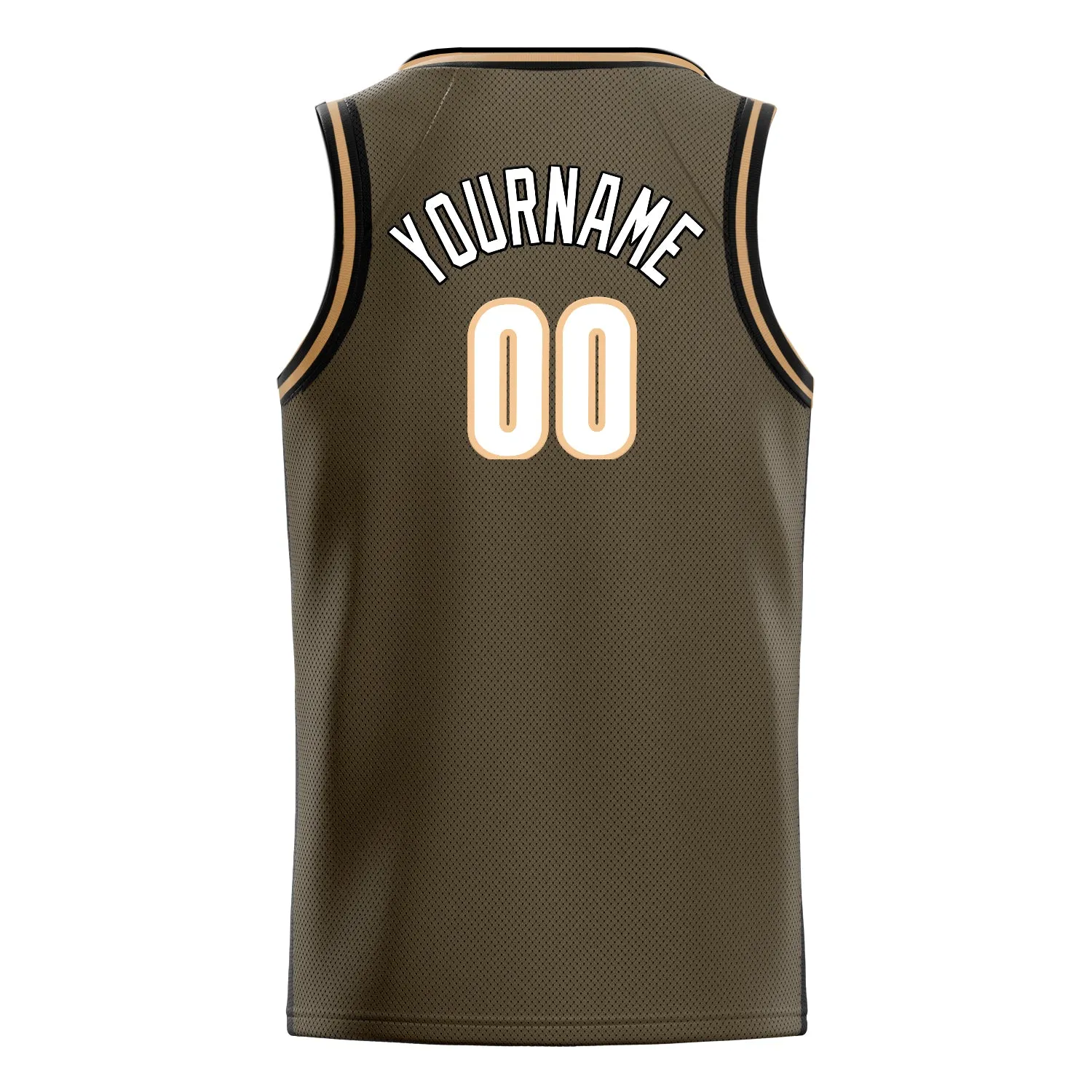 Custom Olive White Solid-Color Basketball Jersey sold by Tailorly product image thumbnail 4