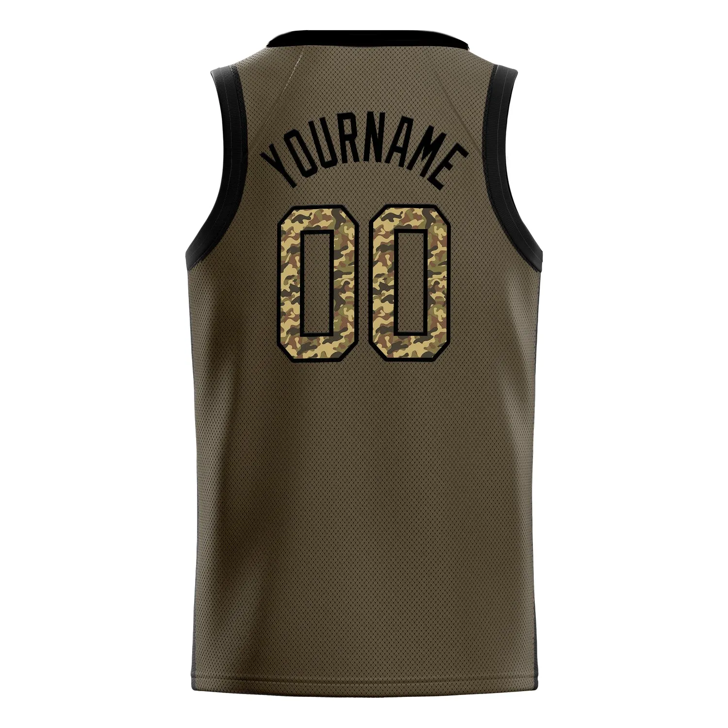 Custom Olive Camo Solid-Color Basketball Jersey sold by Tailorly product image thumbnail 4