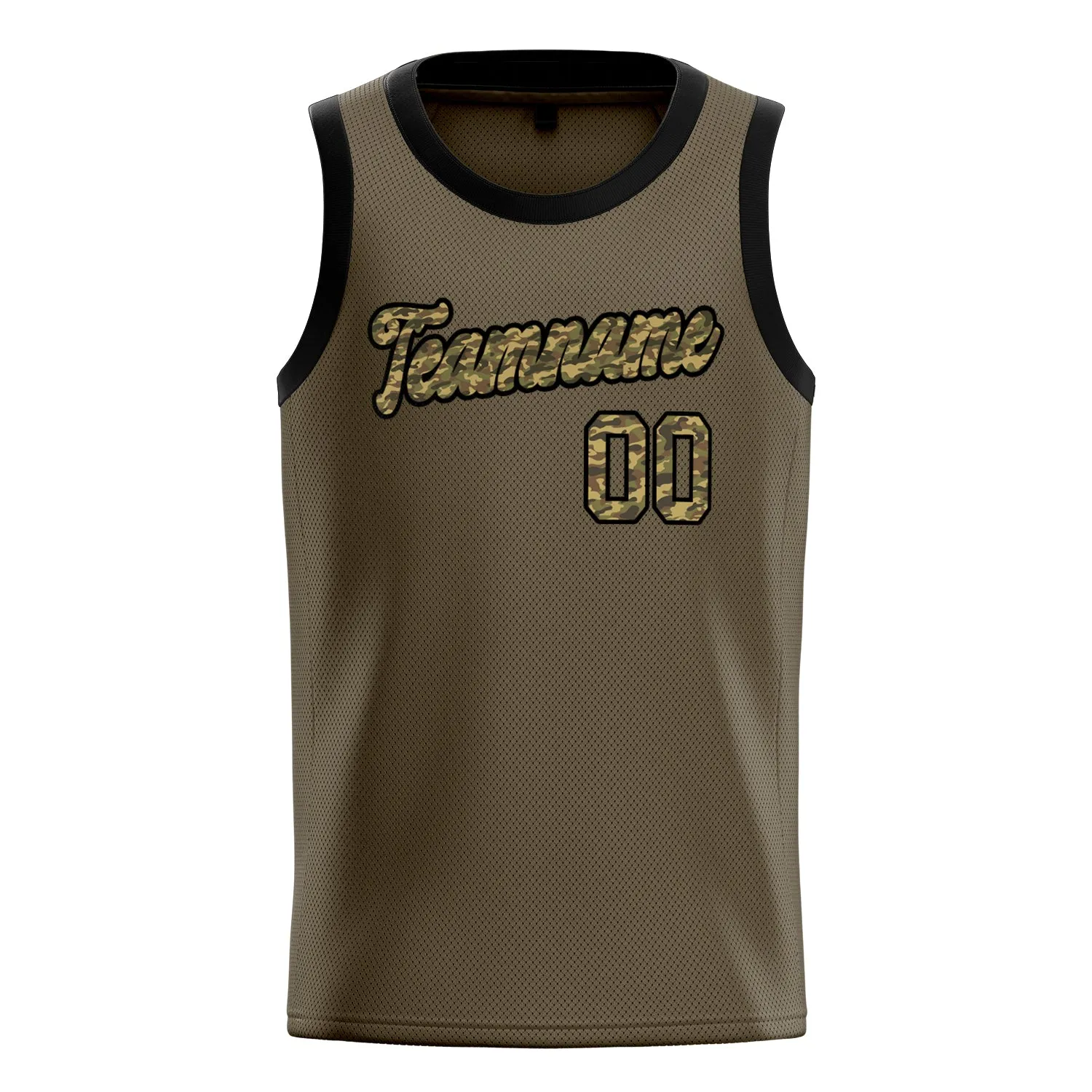 Custom Olive Camo Solid-Color Basketball Jersey sold by Tailorly product image thumbnail 2