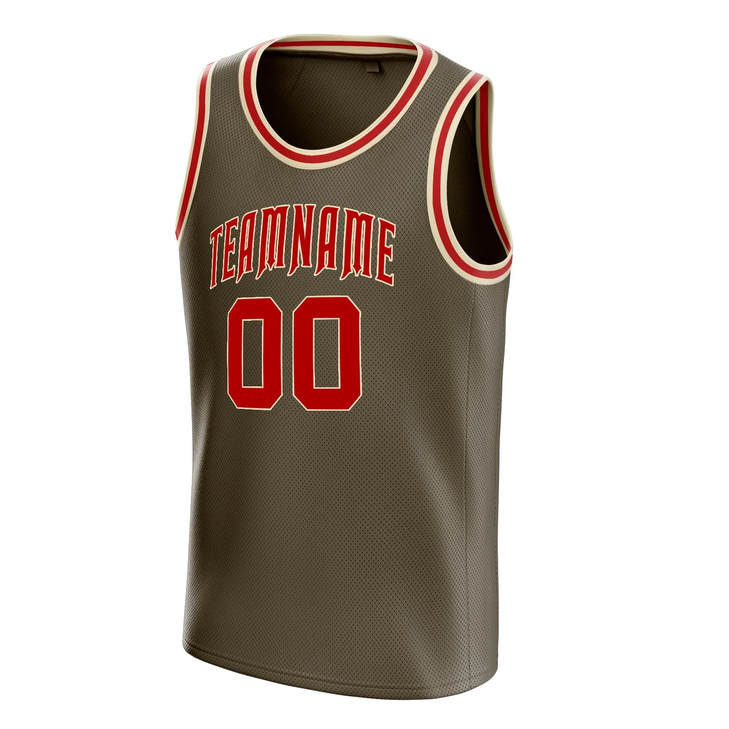 Custom Olive Red Solid-Color Basketball Jersey sold by Tailorly product image thumbnail 3
