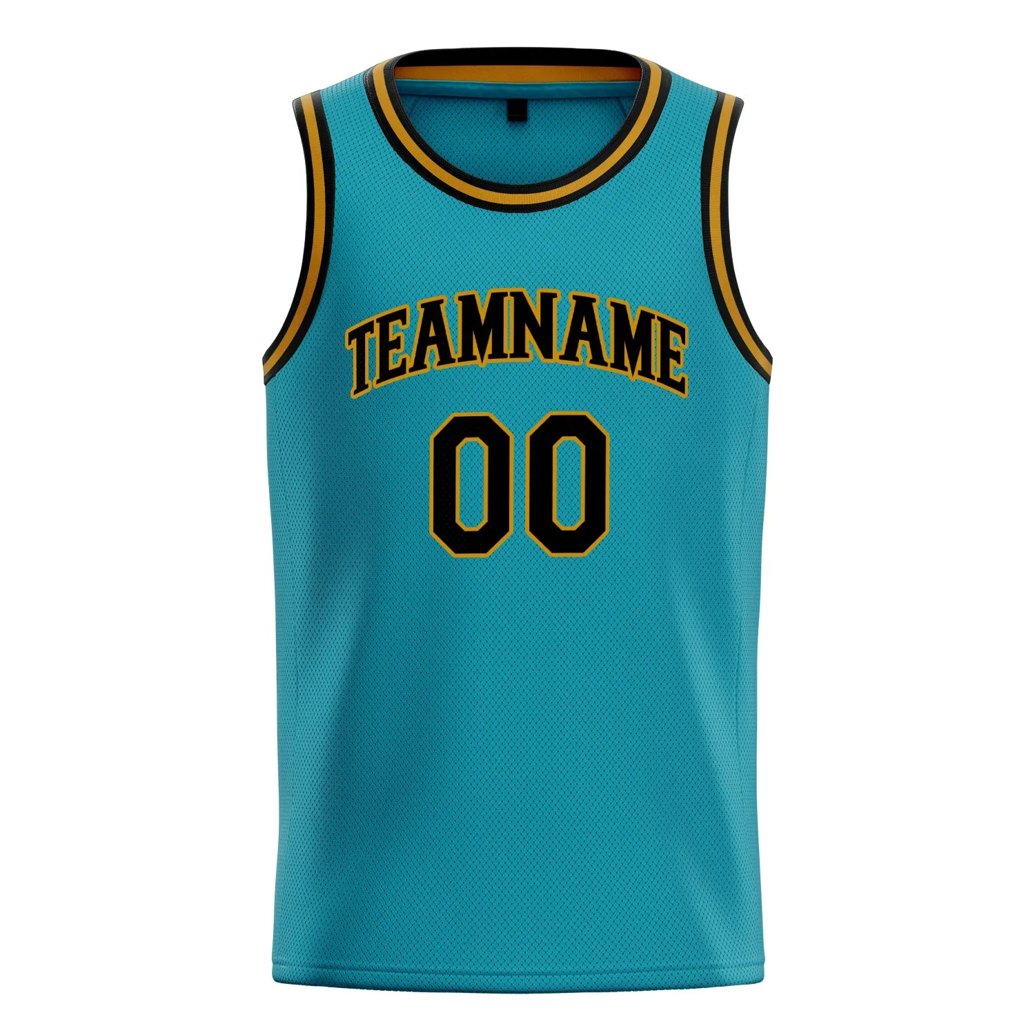 Custom Teal Black Solid-Color Basketball Jersey sold by Tailorly product image thumbnail 2