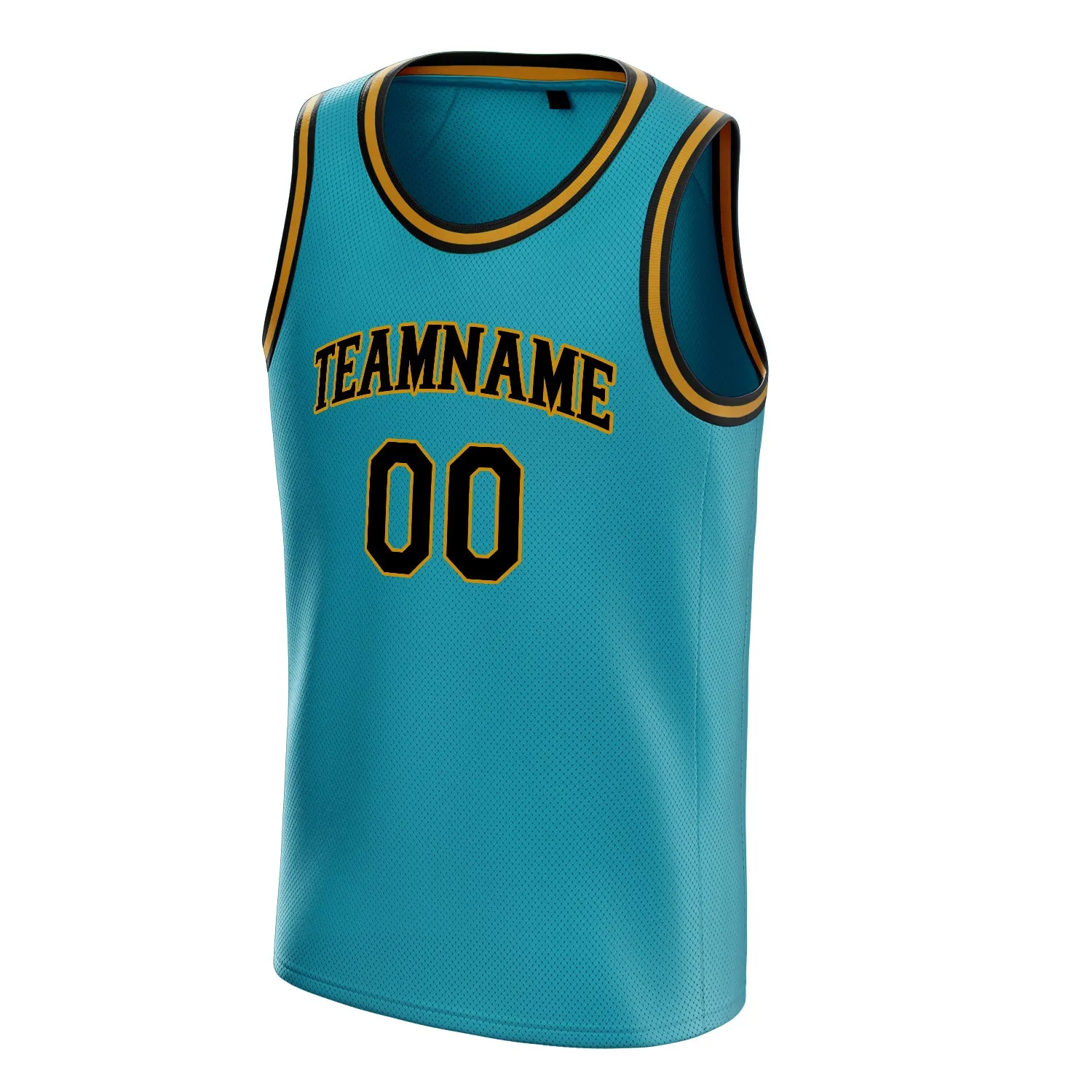 Custom Teal Black Solid-Color Basketball Jersey sold by Tailorly product image thumbnail 3