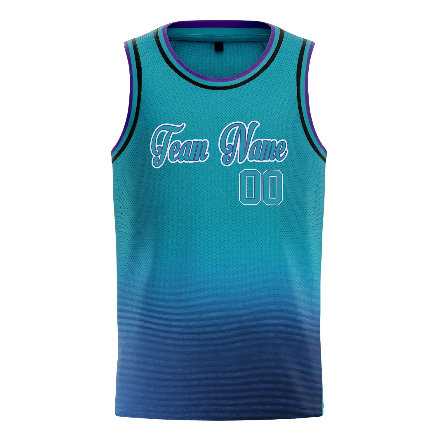 Custom Teal Purple Fade Basketball Jersey sold by Tailorly product image thumbnail 2