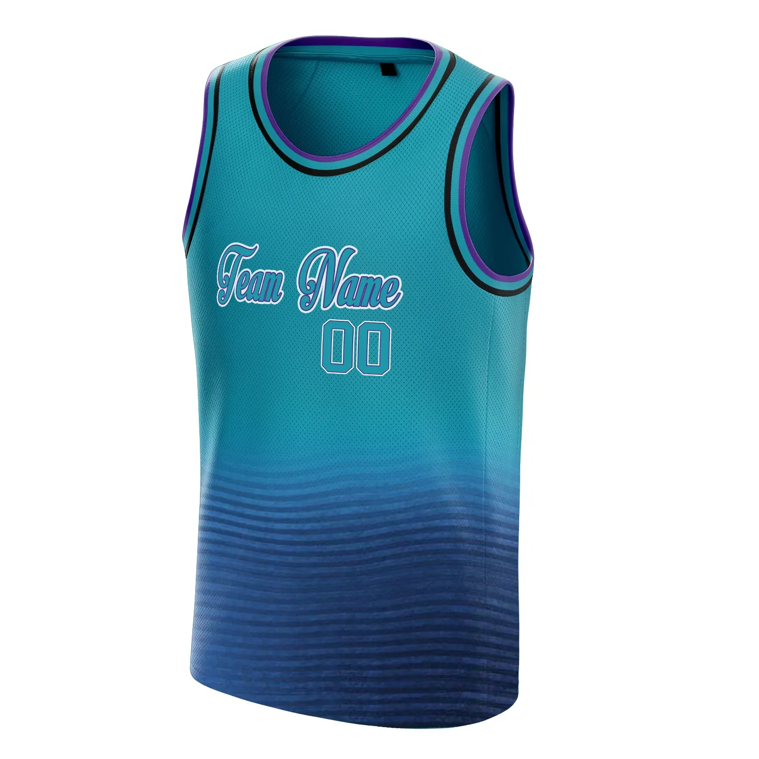 Custom Teal Purple Fade Basketball Jersey sold by Tailorly product image thumbnail 3