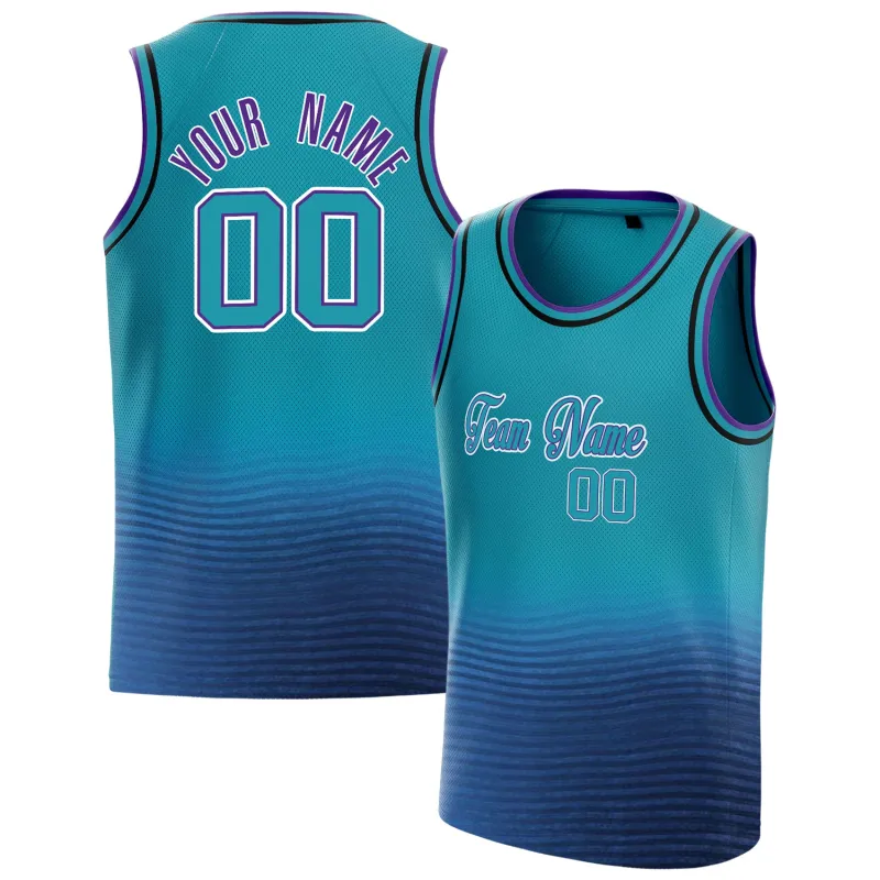 Custom Teal Purple Fade Basketball Jersey sold by Tailorly