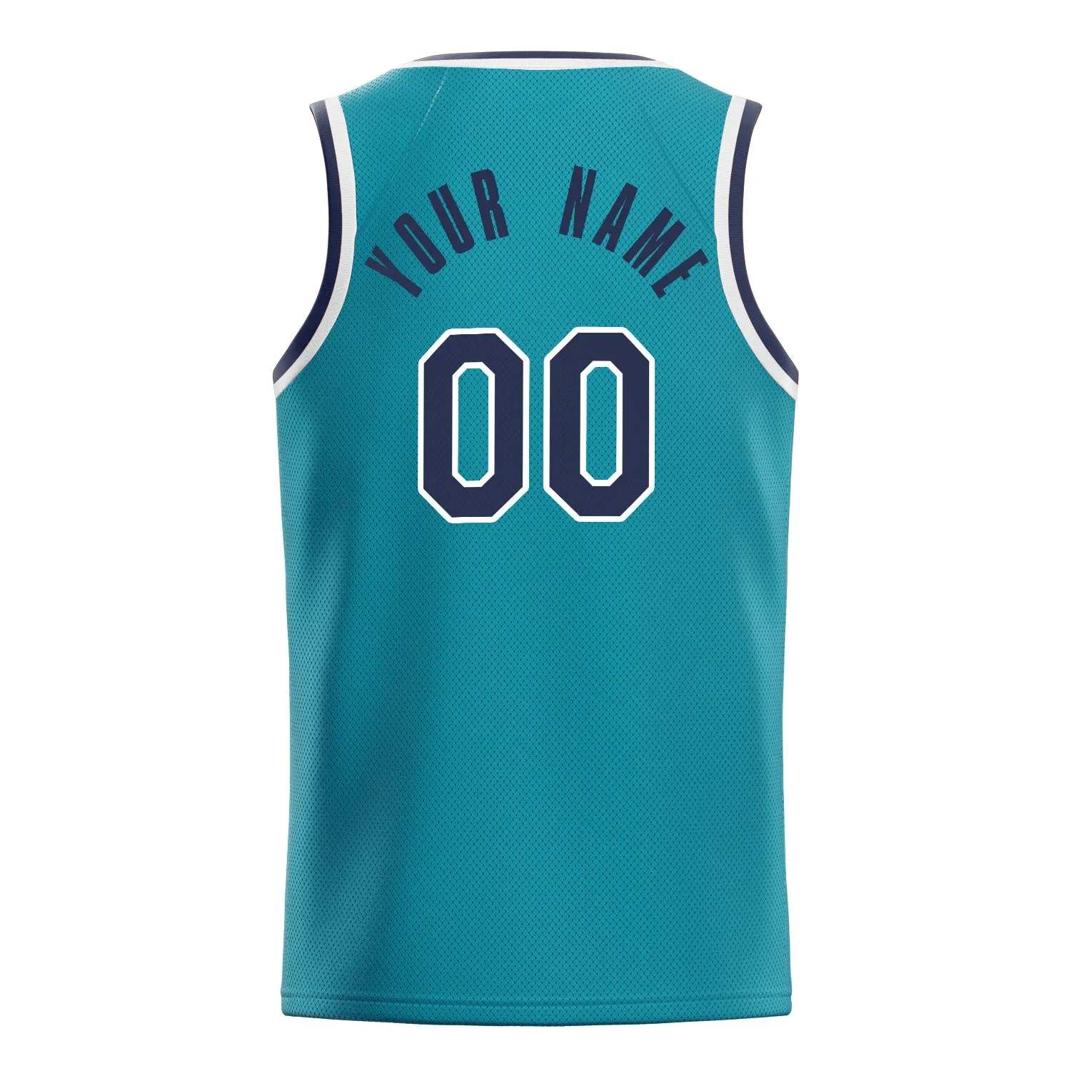 Custom Teal Navy Solid-Color Basketball Jersey sold by Tailorly product image thumbnail 4