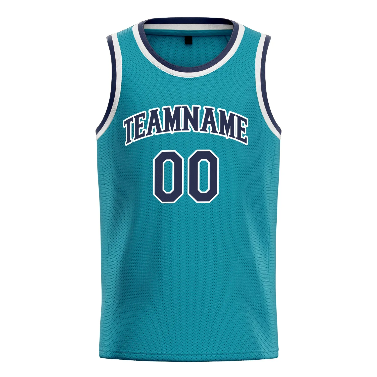 Custom Teal Navy Solid-Color Basketball Jersey sold by Tailorly product image thumbnail 2
