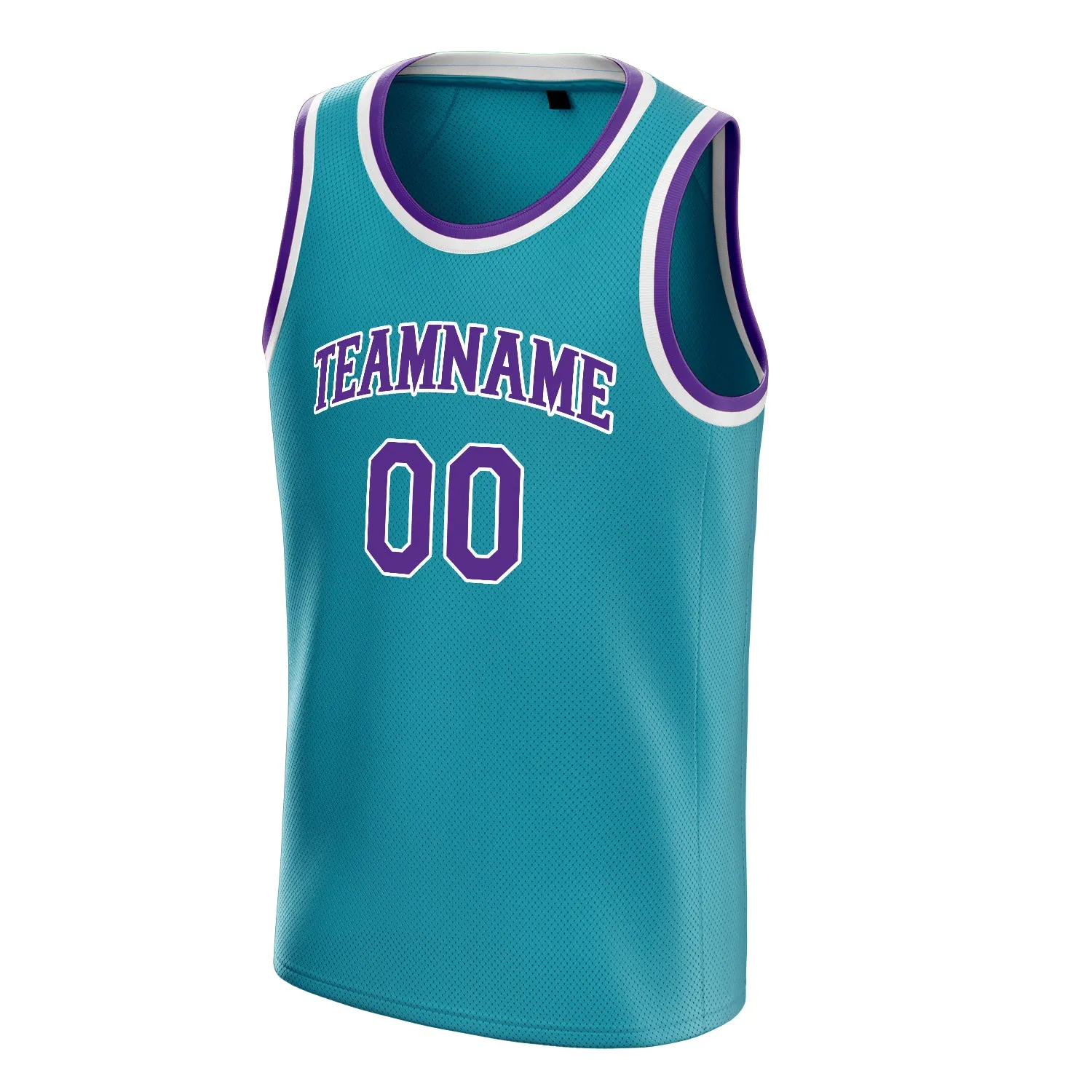 Custom Teal Purple Solid-Color Basketball Jersey sold by Tailorly product image thumbnail 3