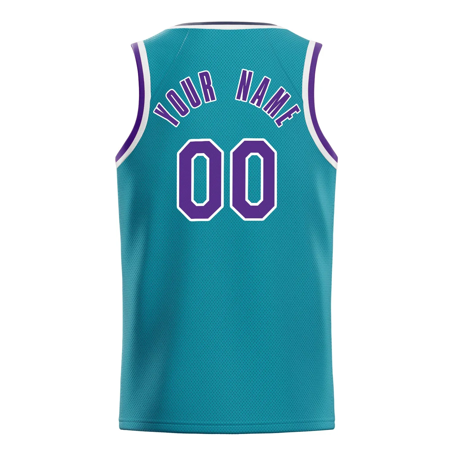 Custom Teal Purple Solid-Color Basketball Jersey sold by Tailorly product image thumbnail 4