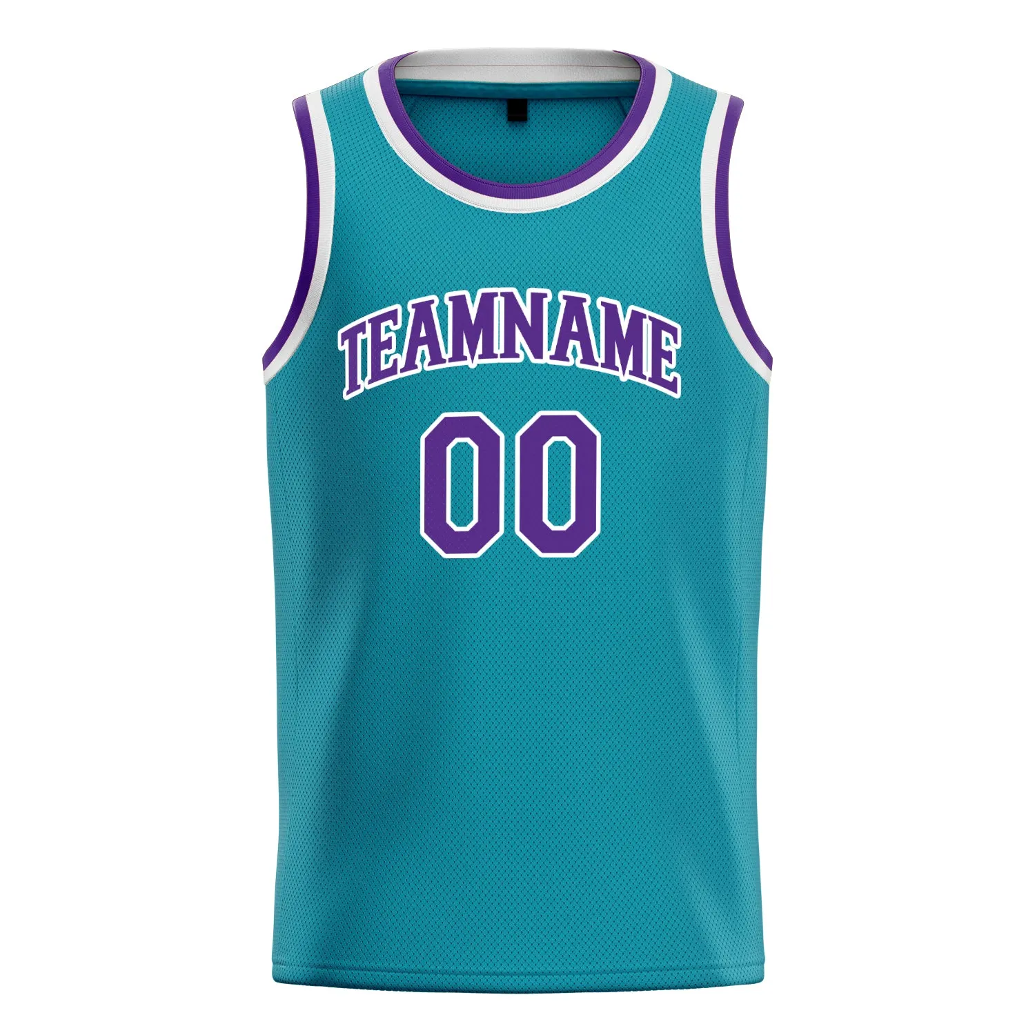Custom Teal Purple Solid-Color Basketball Jersey sold by Tailorly product image thumbnail 2