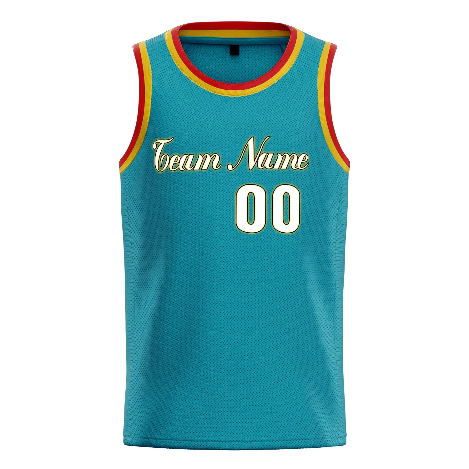 Custom Teal White Solid-Color Basketball Jersey sold by Tailorly product image thumbnail 2
