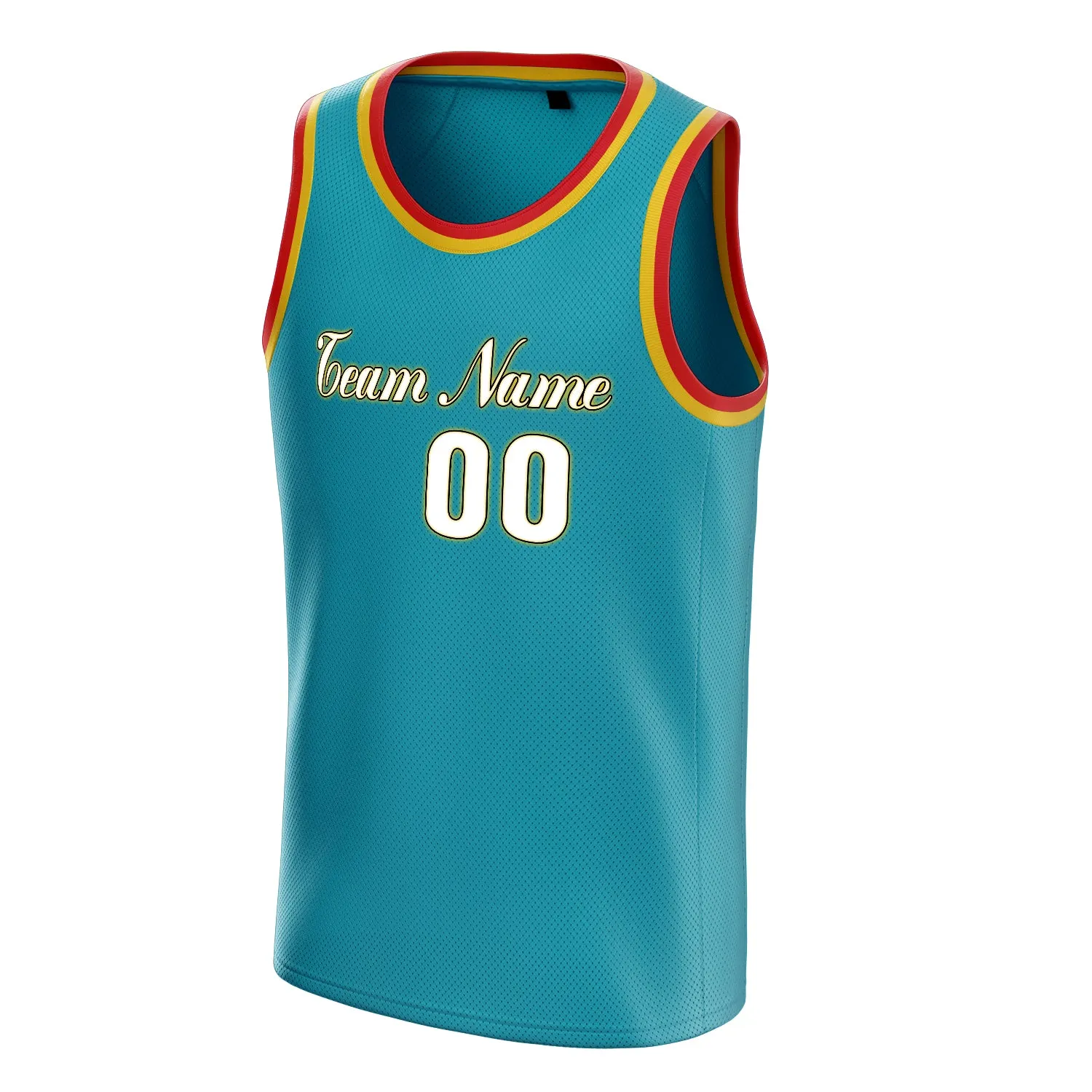 Custom Teal White Solid-Color Basketball Jersey sold by Tailorly product image thumbnail 3