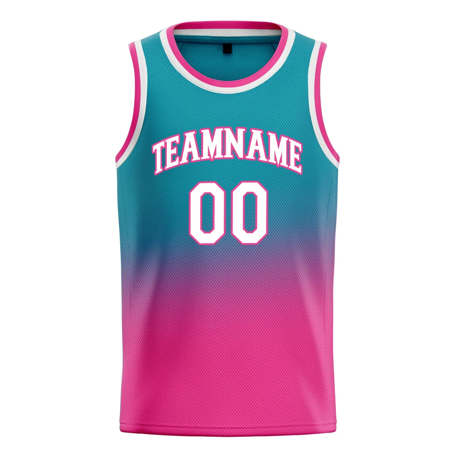 Custom Teal Pink Fade Basketball Jersey sold by Tailorly product image thumbnail 2