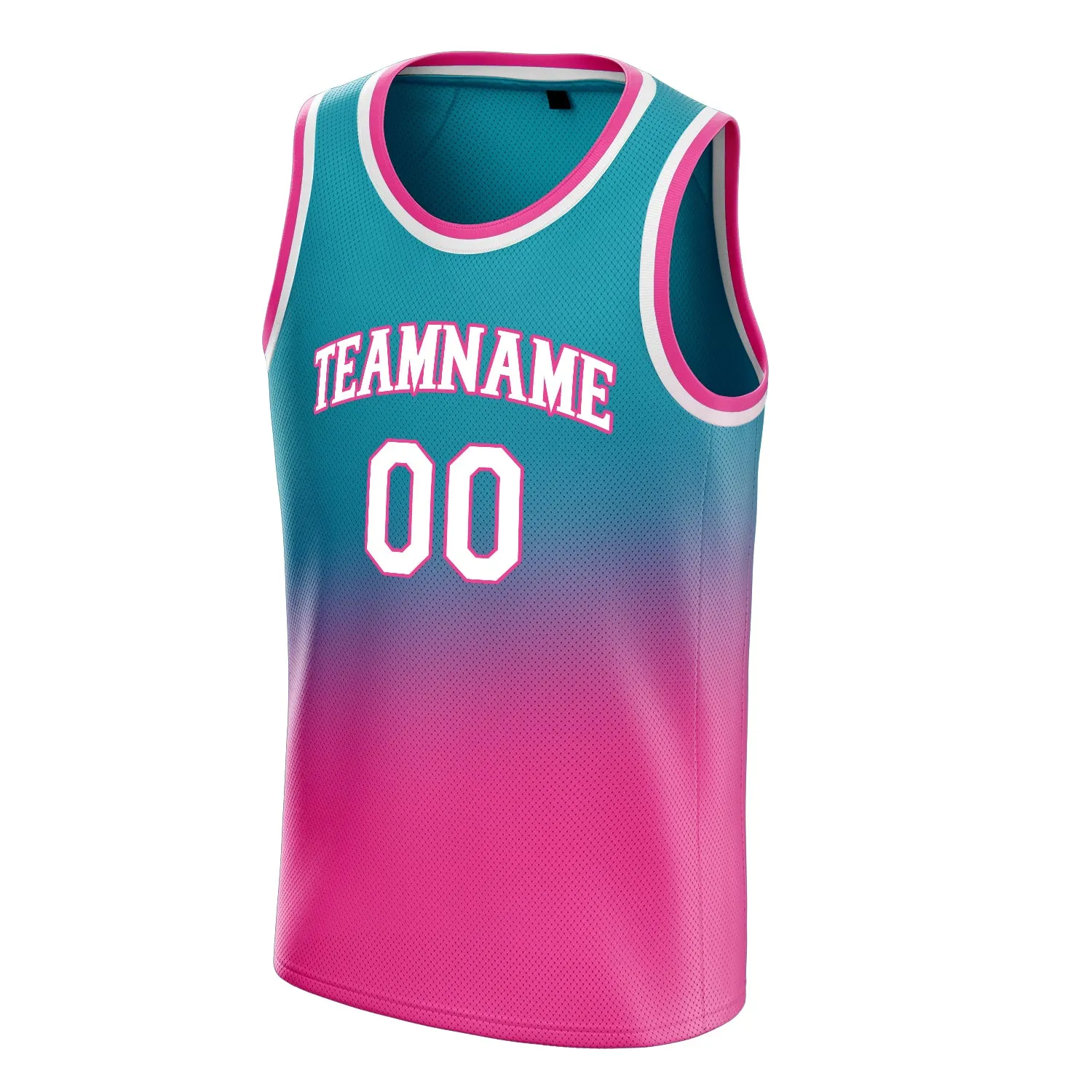 Custom Teal Pink Fade Basketball Jersey sold by Tailorly product image thumbnail 3
