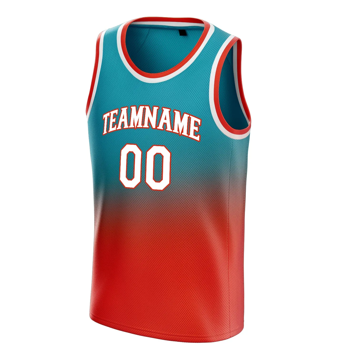 Custom Teal Orange Fade Basketball Jersey sold by Tailorly product image thumbnail 3