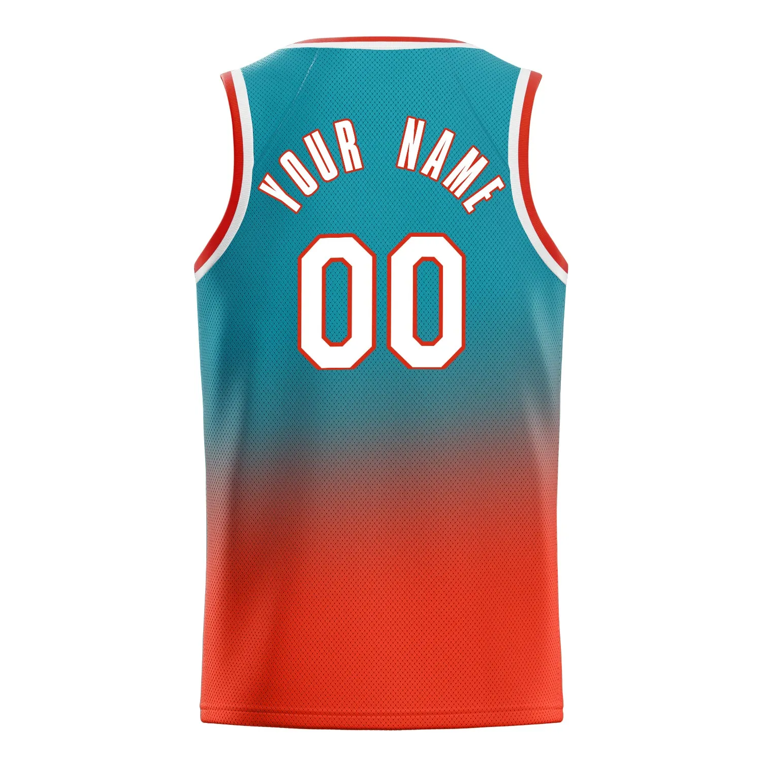 Custom Teal Orange Fade Basketball Jersey sold by Tailorly product image thumbnail 4
