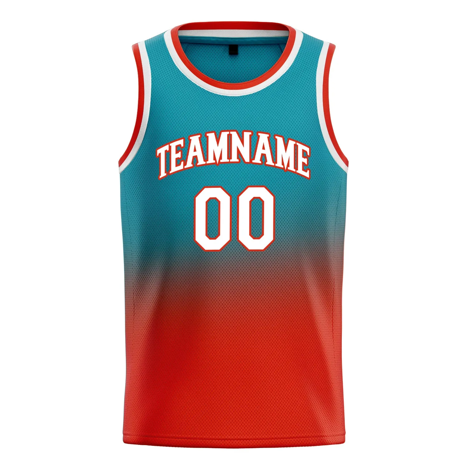 Custom Teal Orange Fade Basketball Jersey sold by Tailorly product image thumbnail 2