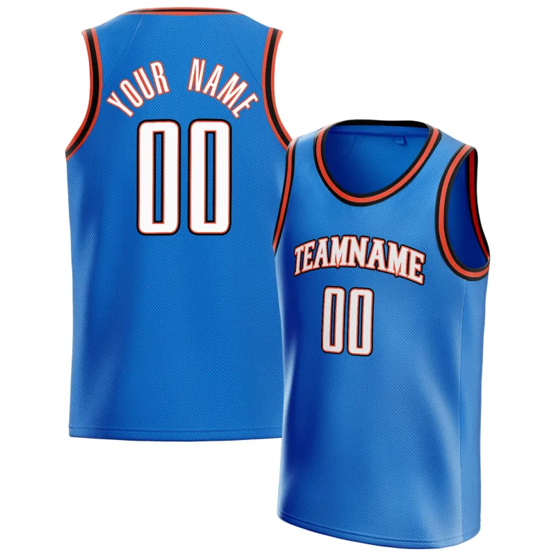 Custom Blue White Solid-Color Basketball Jersey sold by Tailorly