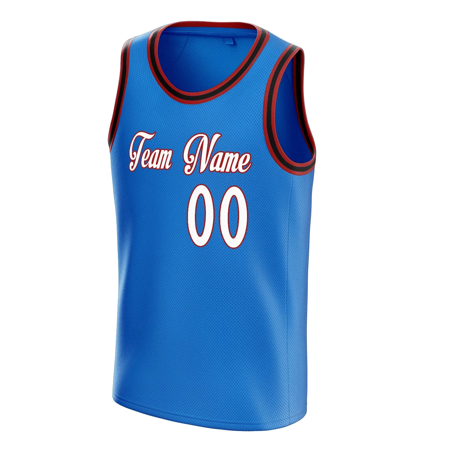 Custom Blue White Solid-Color Basketball Jersey sold by Tailorly product image thumbnail 3