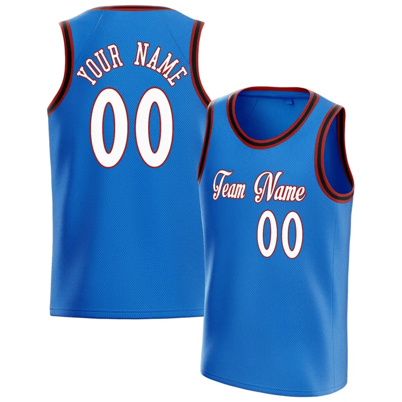 Custom Blue White Solid-Color Basketball Jersey sold by Tailorly