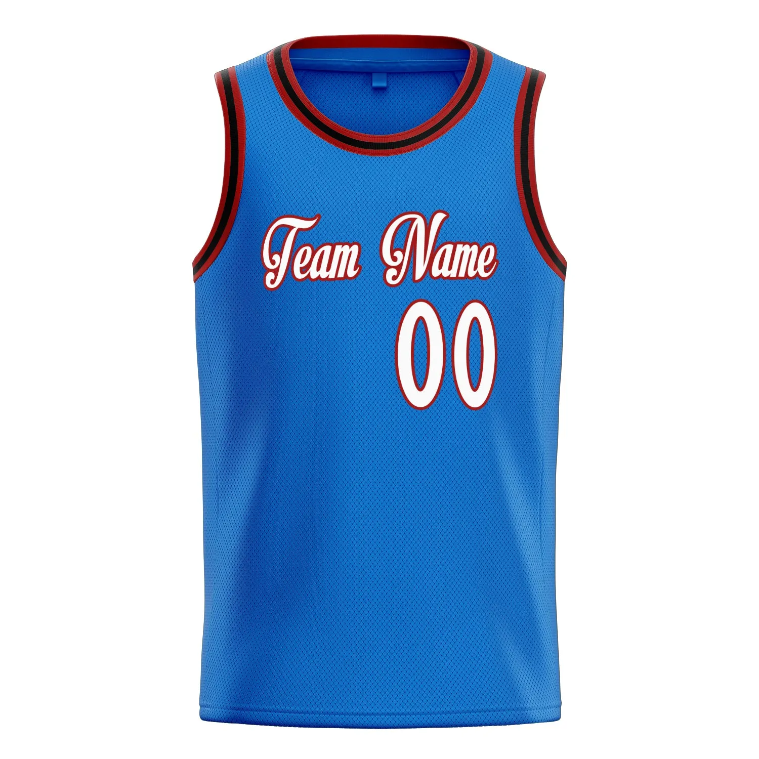 Custom Blue White Solid-Color Basketball Jersey sold by Tailorly product image thumbnail 2