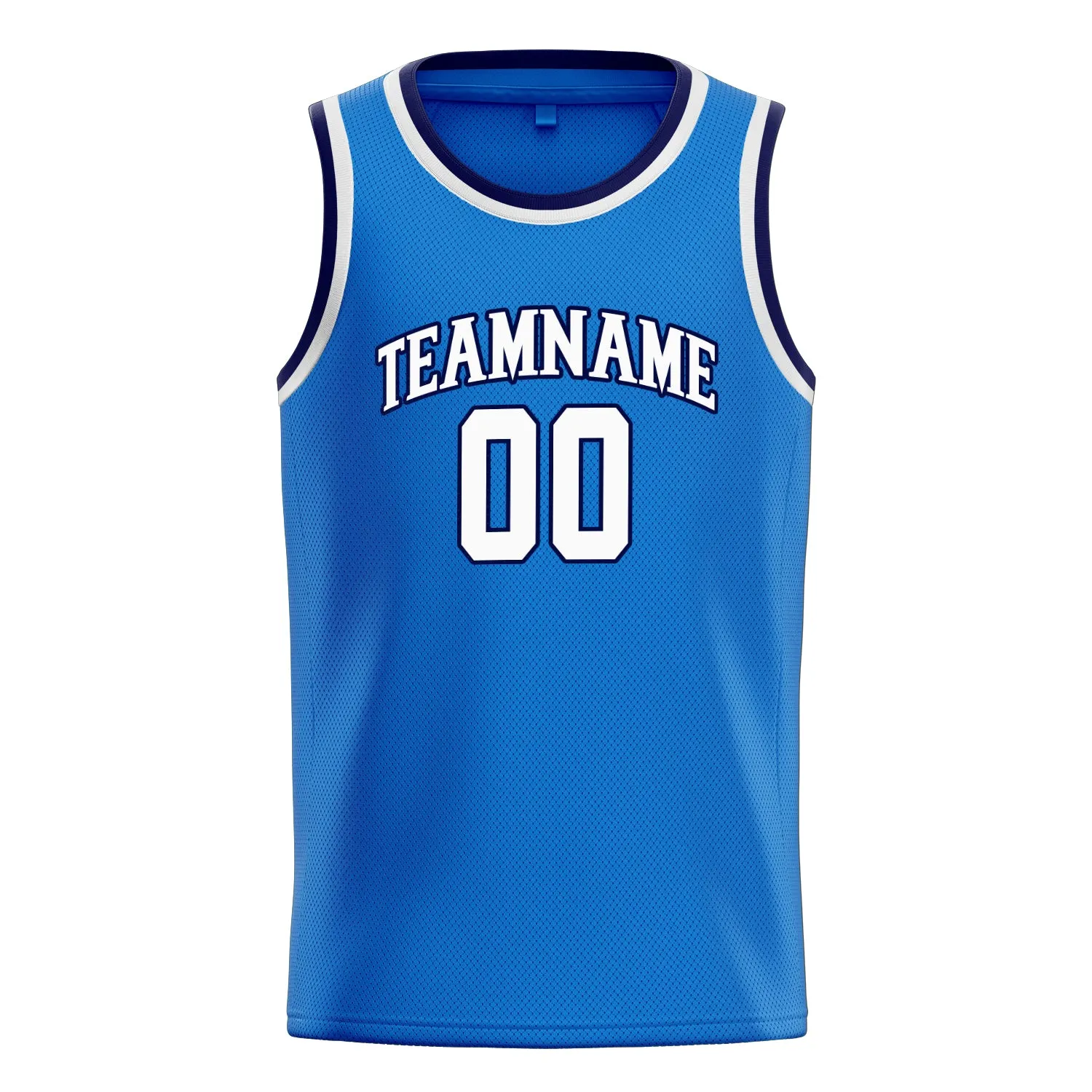 Custom Blue White Solid-Color Basketball Jersey sold by Tailorly product image thumbnail 2