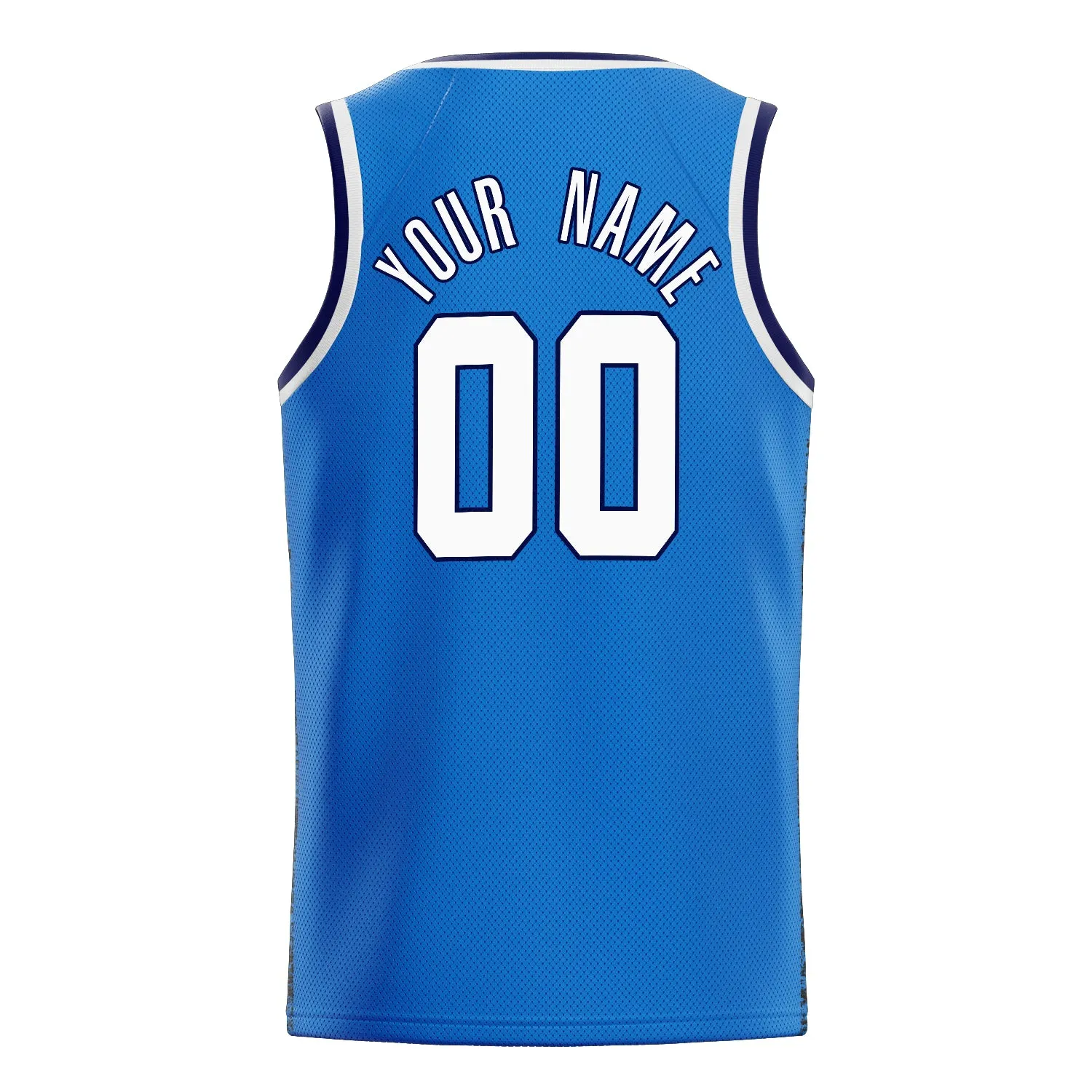Custom Blue White Solid-Color Basketball Jersey sold by Tailorly product image thumbnail 4