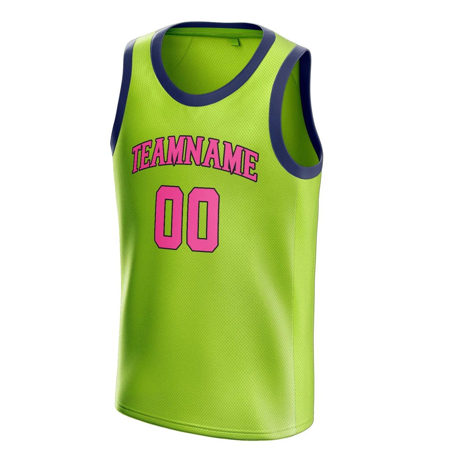 Custom Neon-Green Pink Solid-Color Basketball Jersey sold by Tailorly product image thumbnail 3