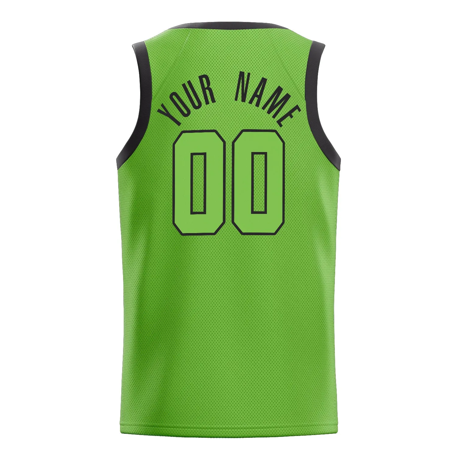 Custom Neon-Green Black Solid-Color Basketball Jersey sold by Tailorly product image thumbnail 4