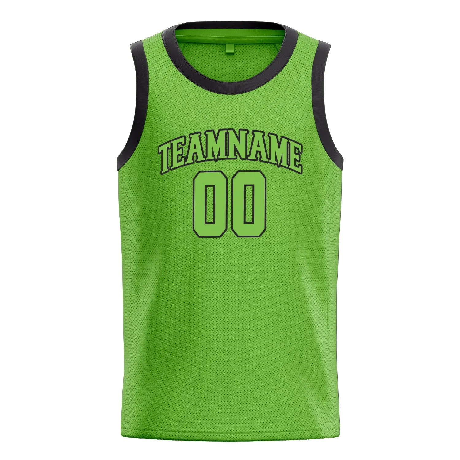 Custom Neon-Green Black Solid-Color Basketball Jersey sold by Tailorly product image thumbnail 2