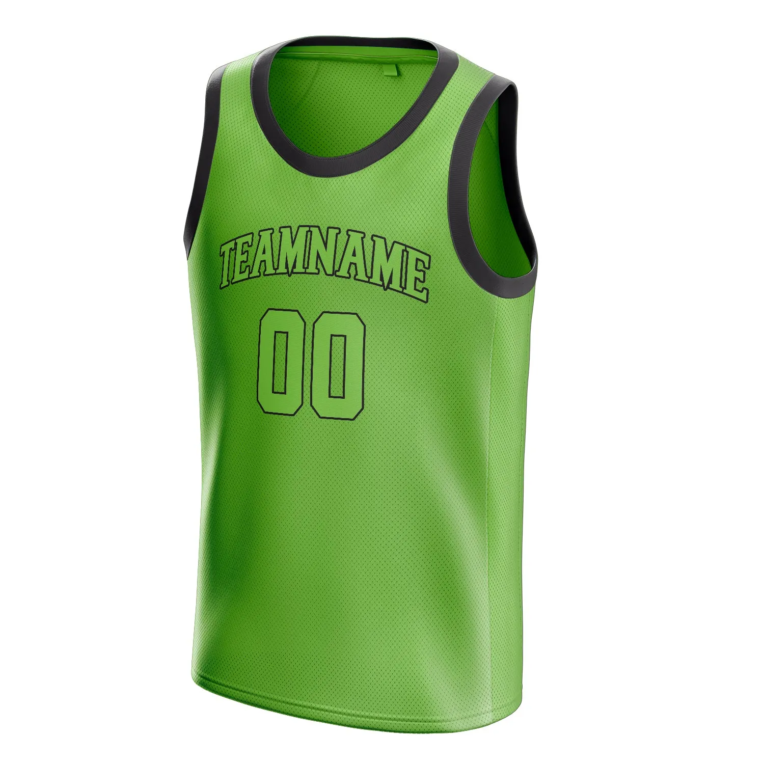 Custom Neon-Green Black Solid-Color Basketball Jersey sold by Tailorly product image thumbnail 3