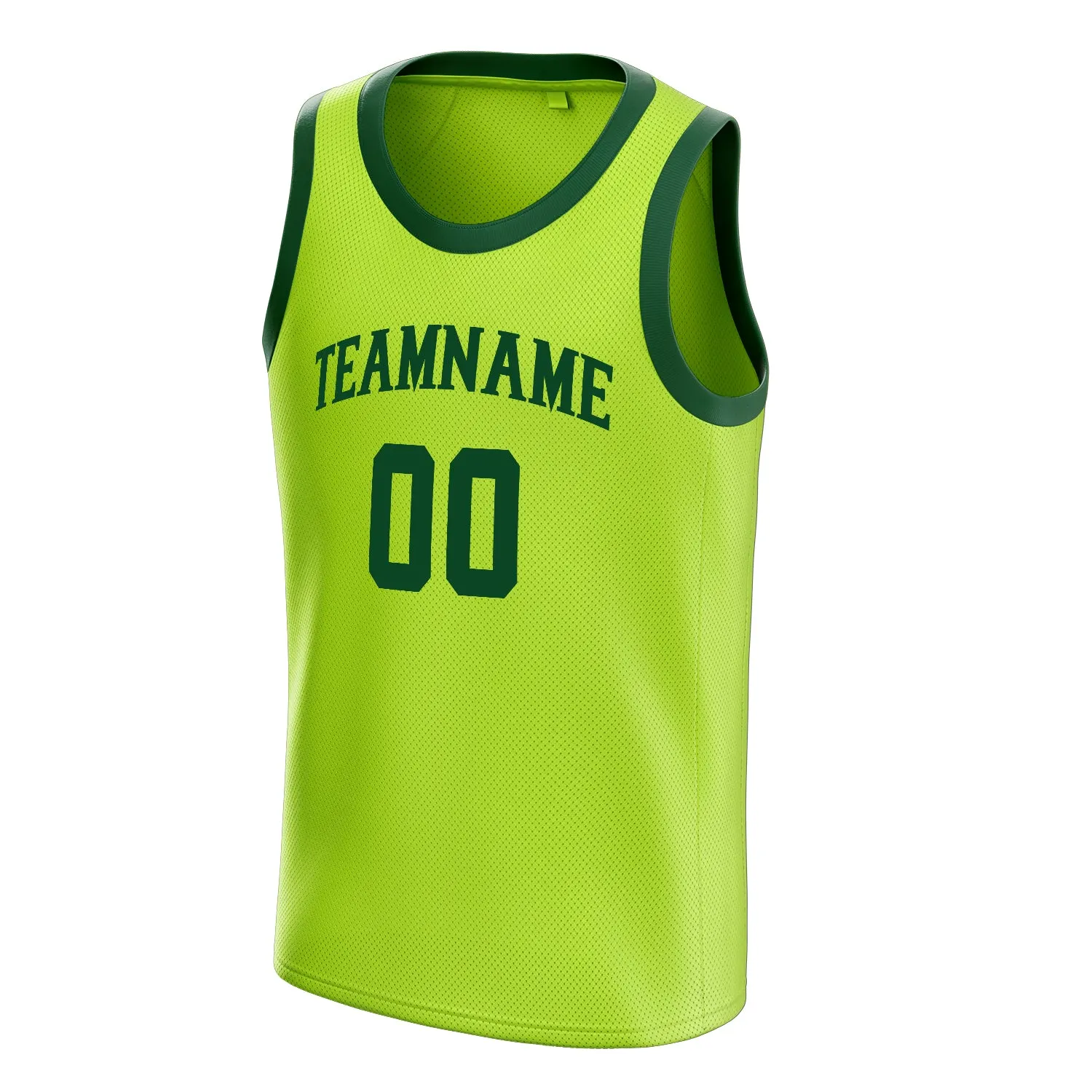 Custom Neon-Green Green Solid-Color Basketball Jersey sold by Tailorly product image thumbnail 3