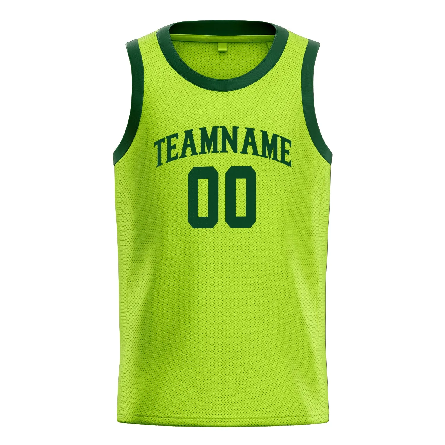 Custom Neon-Green Green Solid-Color Basketball Jersey sold by Tailorly product image thumbnail 2