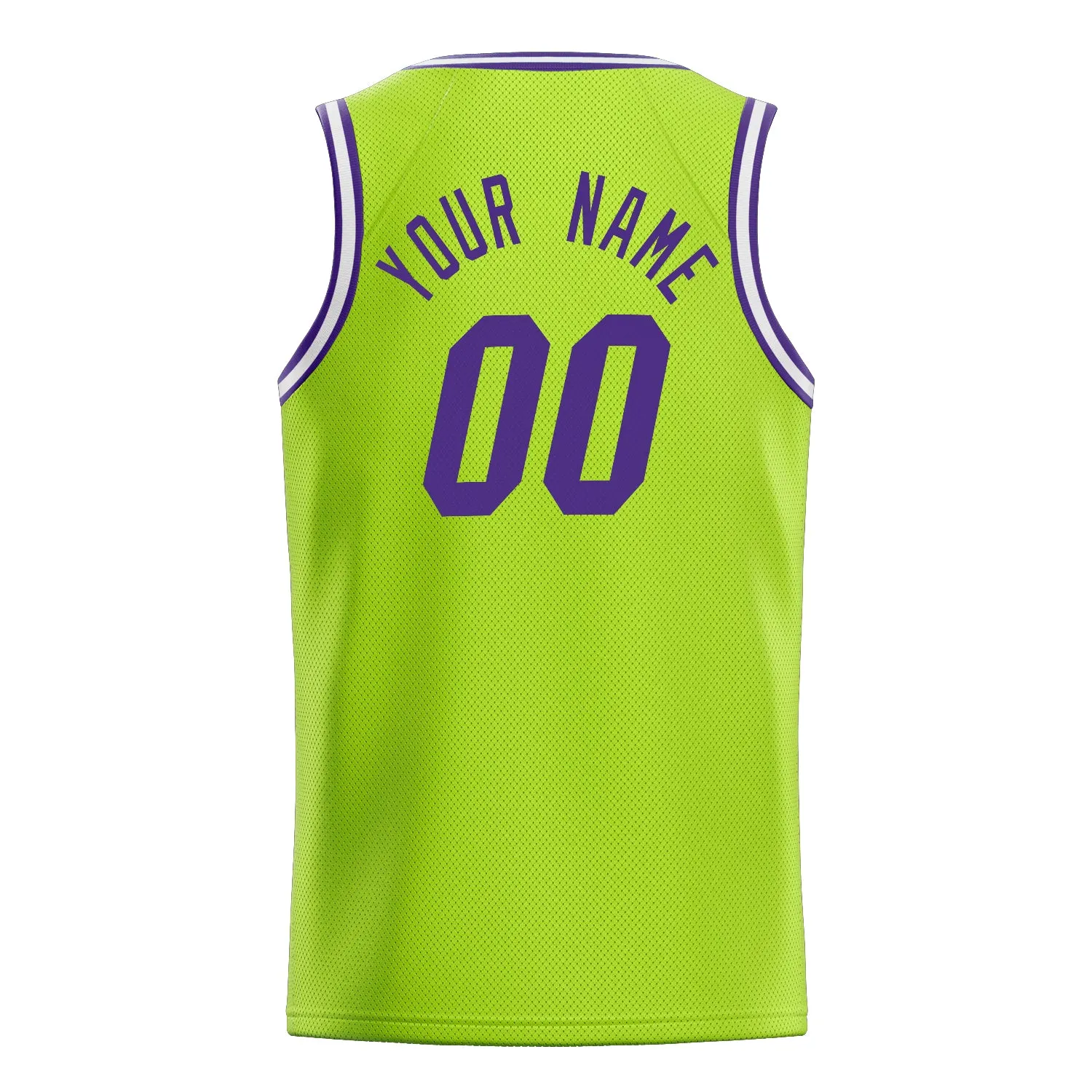 Custom Neon-Green Purple Solid-Color Basketball Jersey sold by Tailorly product image thumbnail 4