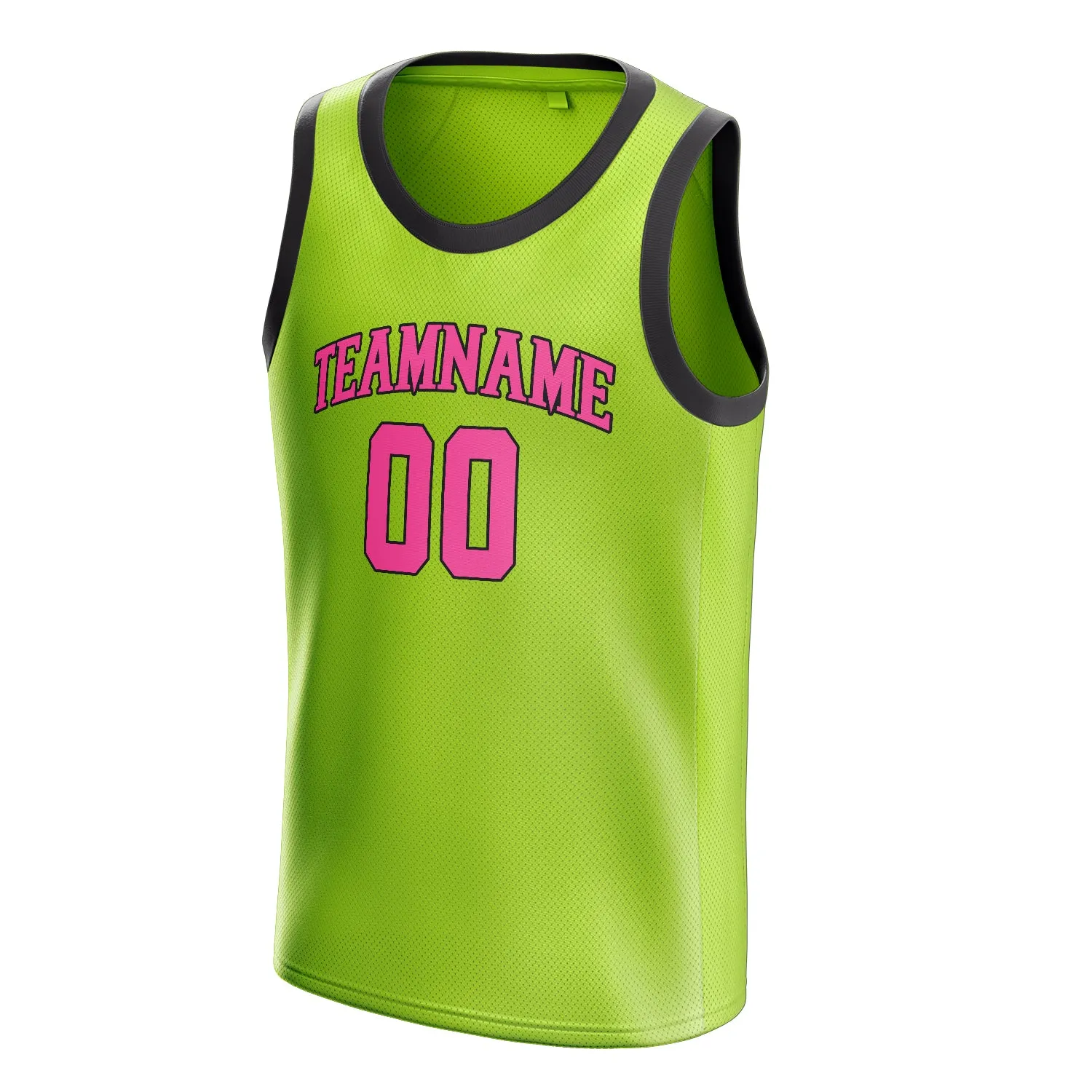 Custom Neon-Green Pink Solid-Color Basketball Jersey sold by Tailorly product image thumbnail 3