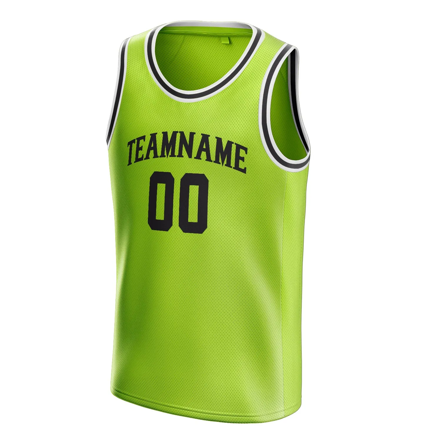 Custom Neon-Green Black Solid-Color Basketball Jersey sold by Tailorly product image thumbnail 3