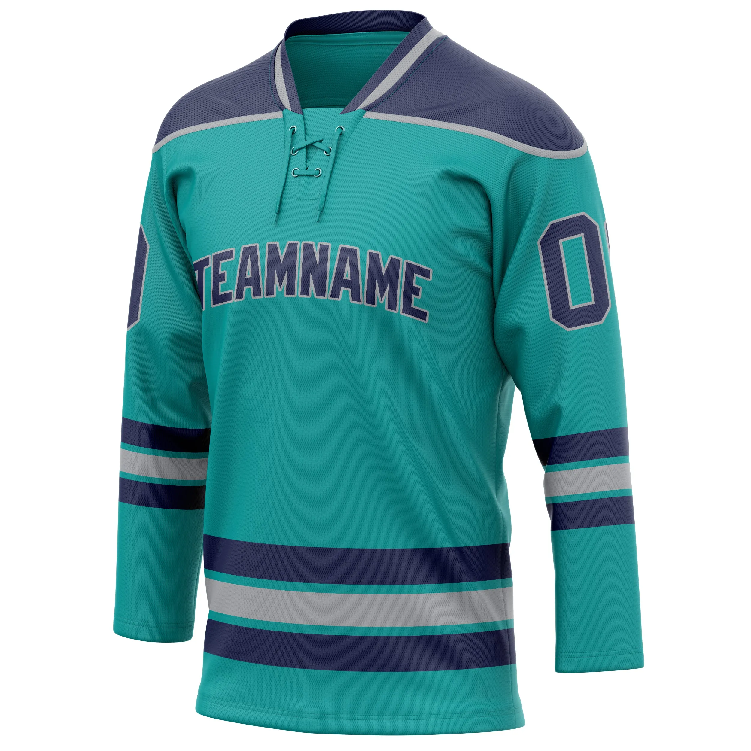 Custom Aqua Navy Solid Colour Hockey Jersey sold by Tailorly product image thumbnail 3
