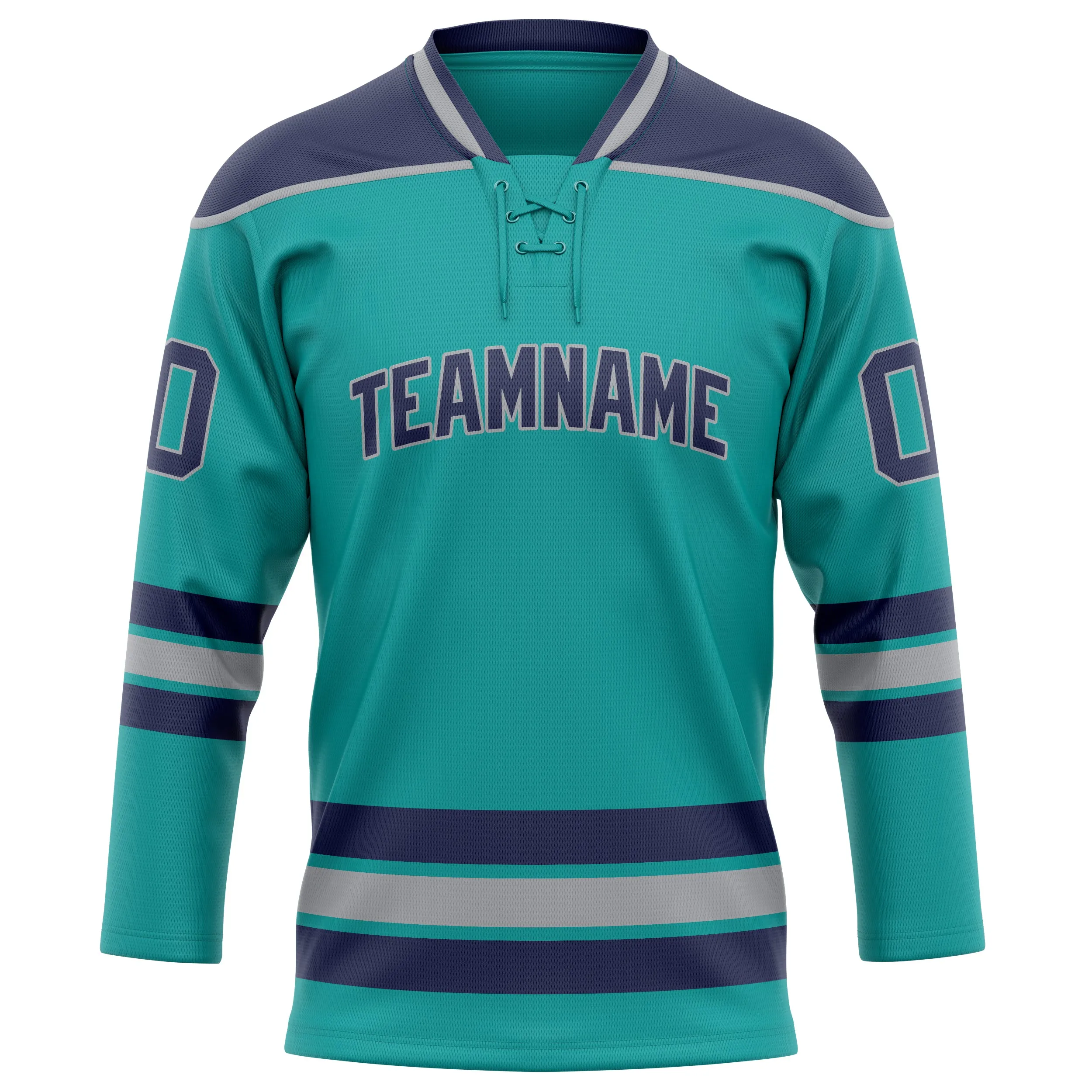 Custom Aqua Navy Solid Colour Hockey Jersey sold by Tailorly product image thumbnail 2